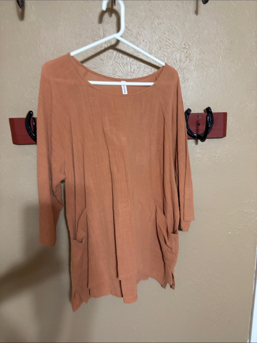 Zenana Outfitters Rust Orange Relaxed Pocket Tunic